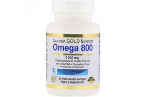 Омега 3 California Gold Nutrition Omega 800 30 Fish Softgels