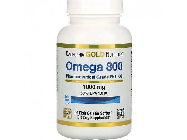 Омега 3 California Gold Nutrition Omega 800 90 Fish Softgels