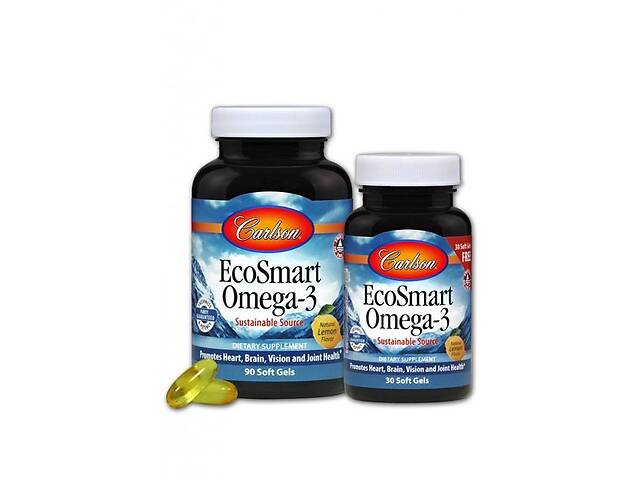 Омега 3 Carlson Labs EcoSmart Omega-3 90+30 Soft Gels Lemon