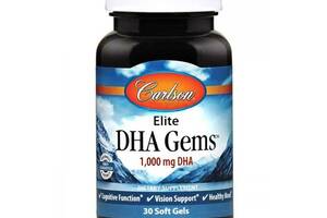 Омега 3 Carlson Labs Elite DHA Gems 1000 mg 30 Soft Gels CAR-16900