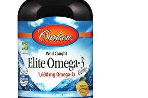 Омега 3 Carlson Labs Elite Omega-3 Gems 1600 mg 240 Soft Gels Natural Lemon Flavor