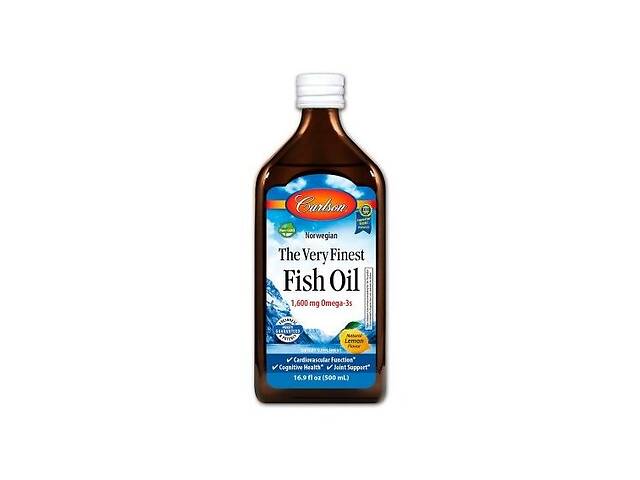 Омега 3 Carlson Labs Norwegian The Very Finest Fish Oil 16.9 fl oz 500 ml Natural Lemon Flavor