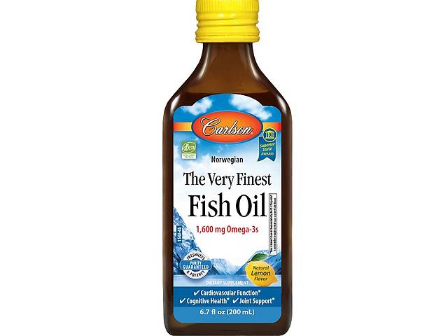 Омега 3 Carlson Labs The Very Finest Fish Oil 200 ml /40 servings/ Lemon