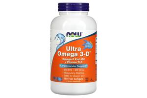 Омега 3-Д Ультра Omega 3-D 600 EPA/300 DHA Now Foods 180 рыбных гелевых капсул