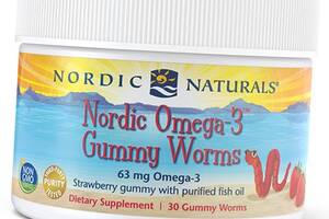 Омега 3 для детей Nordic Omega-3 Gummy Worms Nordic Naturals 30таб Клубника (67352045)