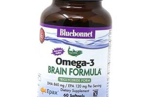 Омега 3 для мозга Omega-3 Brain Formula Bluebonnet Nutrition 60гелкапс (67393007)