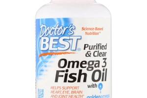 Омега 3 Doctor's Best Purified & Clear Omega 3 Fish Oil with Goldenomega 1000 mg 120 Marine Softgels DRB-00478