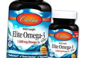 Омега 3 Elite Omega-3 Carlson Labs 120 гелкапс Лимон (67353010)