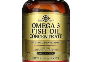 Omega-3 Fish Oil Solgar концентрат рыбьего жира 240 гелевых капсул