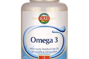 Омега 3 KAL Omega 3 Fish 180/120, 1000mg 60 Softgels CAL-84006