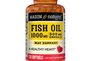 Омега 3 Mason Natural Fish Oil 1000 mg Omega 300 mg 120 Caps