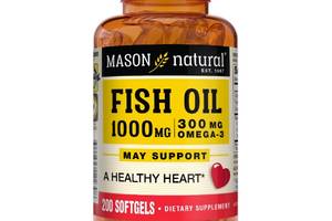 Омега 3 Mason Natural Fish Oil 1000 mg Omega 300 mg 200 Caps