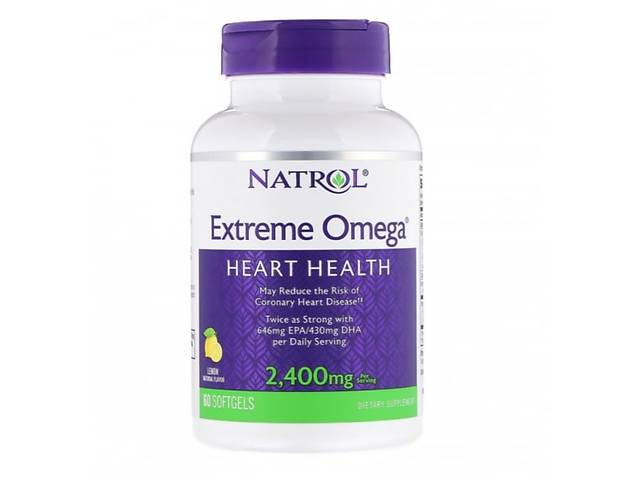 Омега 3 Natrol Extreme Omega 2400 mg 60 Softgels Lemon NTL-04510