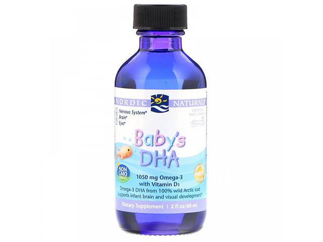 Омега 3 Nordic Naturals Baby's DHA with Vitamin D3, 2 fl oz 60 ml
