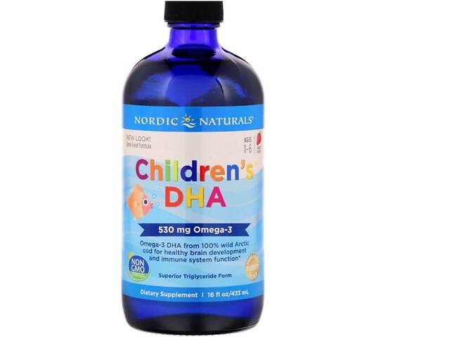 Омега 3 Nordic Naturals Children's DHA, 16 fl oz 473 ml Strawberry NOR-02724