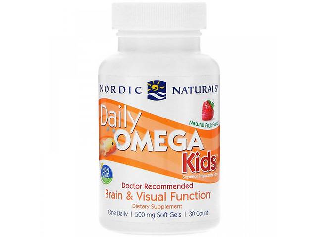 Омега 3 Nordic Naturals Daily Omega Kids 500 mg 30 Soft Gels Natural Fruit Flavor