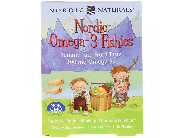 Омега 3 Nordic Naturals Nordic Omega-3 Fishies 300 mg 36 Fishies Gummies Tutti Frutti Taste