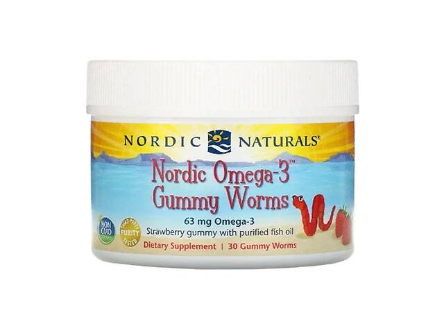 Омега 3 Nordic Naturals Omega-3 30 Gummy worm Strawberry