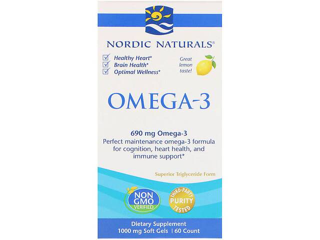 Омега 3 Nordic Naturals Omega-3 690 mg 60 Soft Gels Lemon NOR-01760