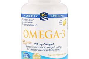 Омега-3 Nordic Naturals Omega-3 Lemon 1000 мг 60 гелевых капсул