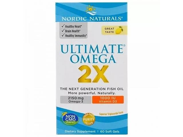 Омега 3 Nordic Naturals Ultimate Omega 2X 2150 mg 60 Soft Gels Great Lemon taste