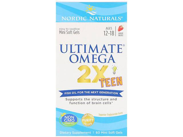 Омега 3 Nordic Naturals Ultimate Omega 2X Teen 60 Mini Soft Gels Strawberry NOR-06110