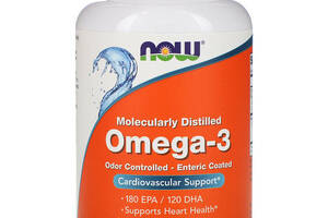 Омега 3 NOW Foods Omega-3 Molecularly Distilled Softgels 180 Softgels NOW-01657