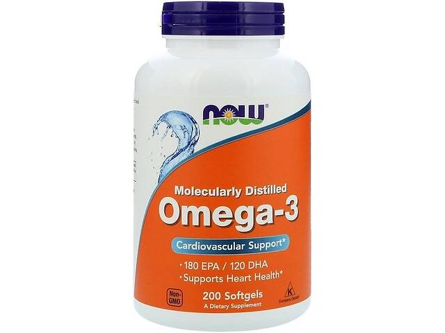 Омега 3 NOW Foods Omega-3 Molecularly Distilled Softgels 200 Softgels