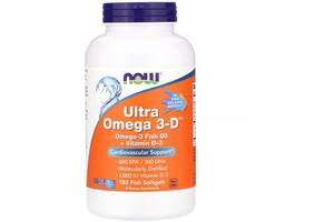 Омега 3 NOW Foods Ultra Omega 3-D 180 Softgels