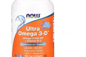 Омега 3 NOW Foods Ultra Omega 3-D 180 Softgels