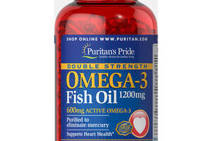 Омега 3 Puritan's Pride Double Strength Omega-3 Fish Oil 1200 mg 180 Softgels