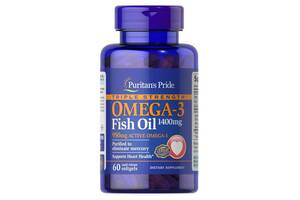 Омега 3 Puritan's Pride Triple Strength Omega-3 Fish Oil 1400 mg (950 mg Active Omega-3) 60 Softgels