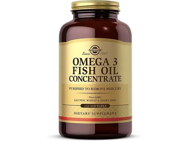 Омега 3 Solgar Omega-3 Fish Oil Concentrate 240 Softgels