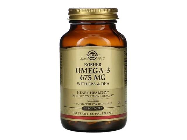 Омега 3 Solgar Omega-3 Kosher 675 mg 50 Softgels