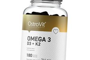 Омега 3 Витамины Д3 К2 Omega 3 D3+K2 Ostrovit 180капс (67250006)