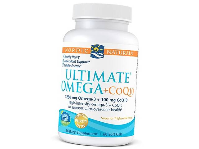 Омега с Коэнзимом Ultimate Omega + CoQ10 Nordic Naturals 60гелкапс Лимон (67352046)