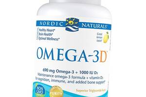 Омега с Витамином Д Omega-3D Nordic Naturals 60гелкапс (67352051)