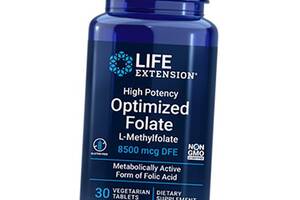 Оптимизированный фолат High Potency Optimized Folate 8500 Life Extension 30вегтаб (36346011)