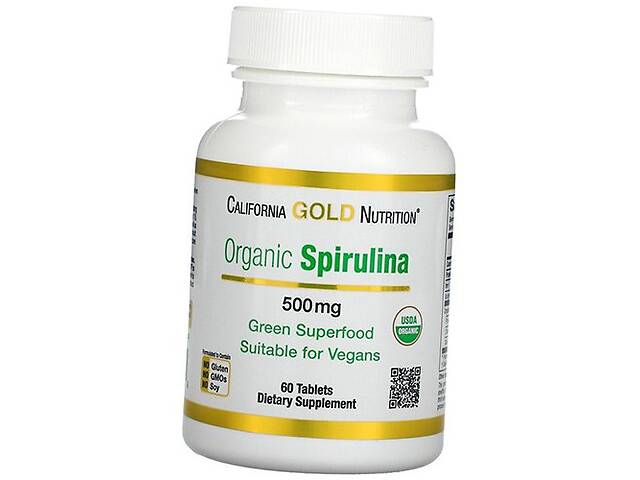 Органическая Спирулина Organic Spirulina California Gold Nutrition 60таб (71427004)