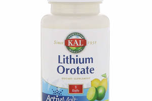 Оротат лития со вкусом лимона и лайма Lithium Orotate KAL 5 мг 90 таблеток