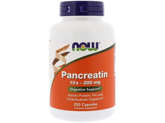 Панкреатин Now Foods 10X 200 мг 250 капсул