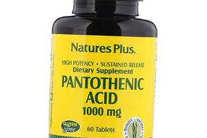 Пантотеновая кислота Pantothenic Acid 1000 Nature's Plus 60таб (36375158)
