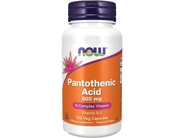 Пантотеновая кислота Pantothenic Acid Now Foods 500 мг 100 вегетарианских капсул