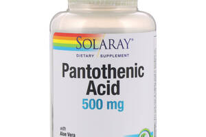 Пантотеновая кислота Pantothenic Acid Solaray 500 мг 100 вегетарианских капсул