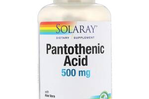 Пантотеновая кислота, Pantothenic Acid, Solaray, 500 мг, 250 растительных капсул