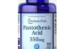 Пантотеновая кислота Puritan's Pride Pantothenic Acid Rapid Release 550 mg 100 Caps