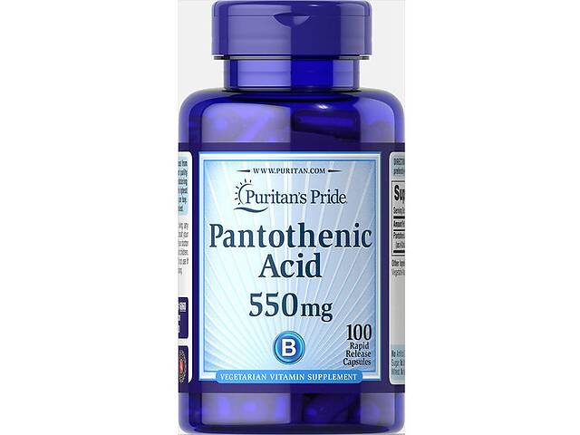 Пантотеновая кислота Puritan's Pride Pantothenic Acid Rapid Release 550 mg 100 Caps