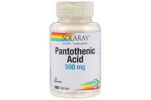 Пантотеновая кислота Solaray Pantothenic Acid 500 mg 100 Veg Caps SOR-04380