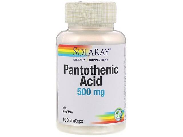 Пантотеновая кислота Solaray Pantothenic Acid 500 mg 100 Veg Caps SOR-04380