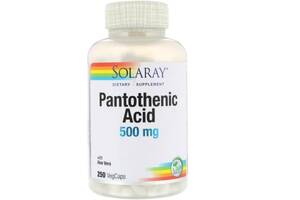 Пантотеновая кислота Solaray Pantothenic Acid 500 mg 250 Veg Caps SOR-04381